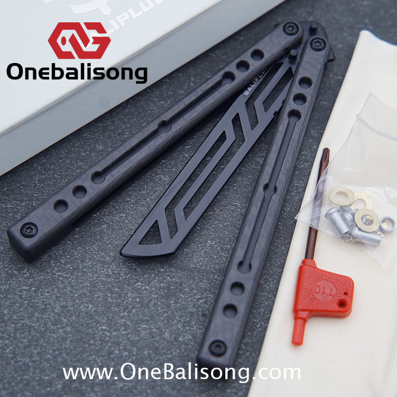 Baliplus Nautilus V1 Balisong Clone Aluminum Alloy G10 Patch Handle Stainless Steel Blade Bushing