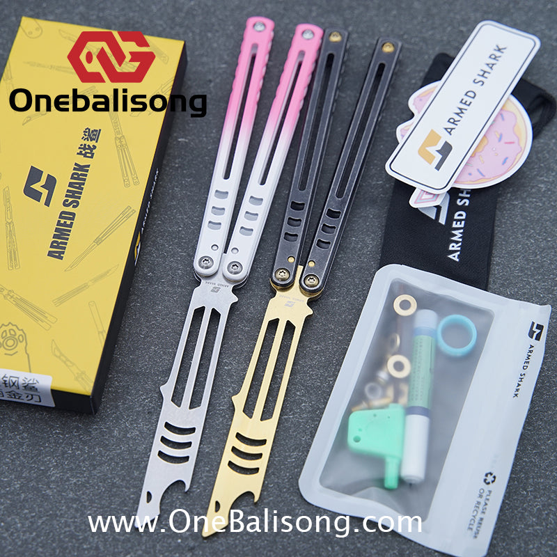 ARMED SHARK Steel Mako Balisong Clone 3cr13 Stainless Steel Handle Stainless Steel Blade Bushings
