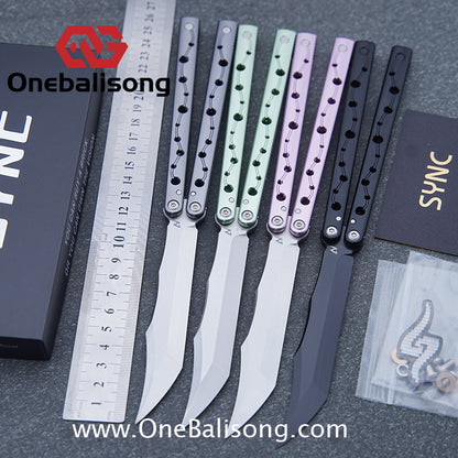 SYNC Ming Balisong Original 7075 Aluminum Alloy Handle Stainless Steel Blade Bushing