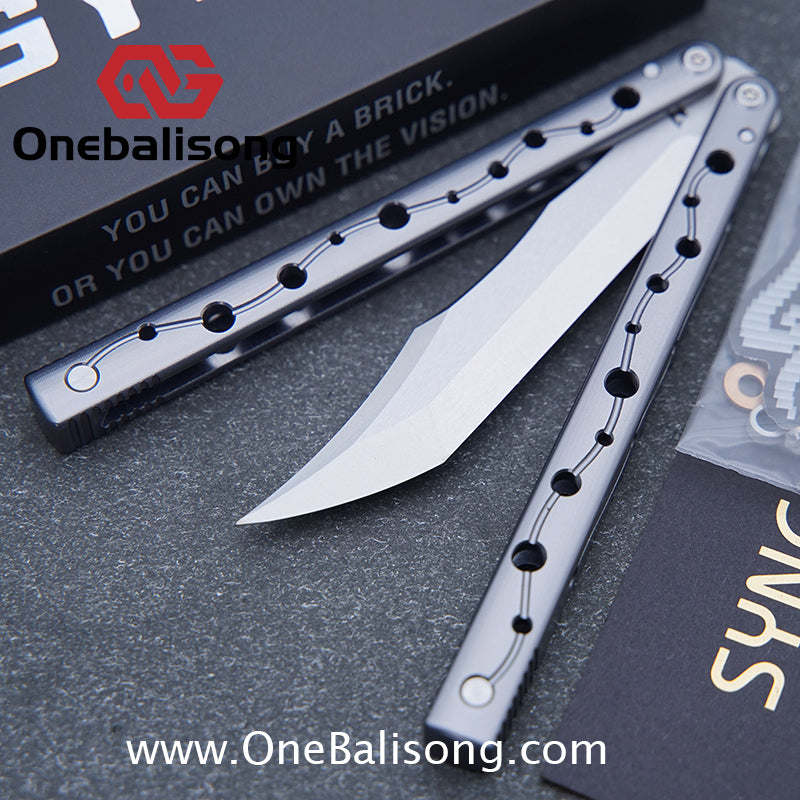 SYNC Ming Balisong Original 7075 Aluminum Alloy Handle Stainless Steel Blade Bushing