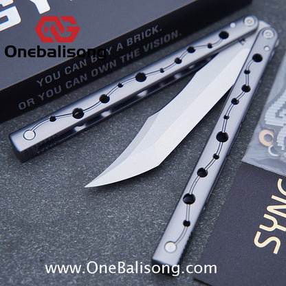 SYNC Ming Balisong Original 7075 Aluminum Alloy Handle Stainless Steel Blade Bushing