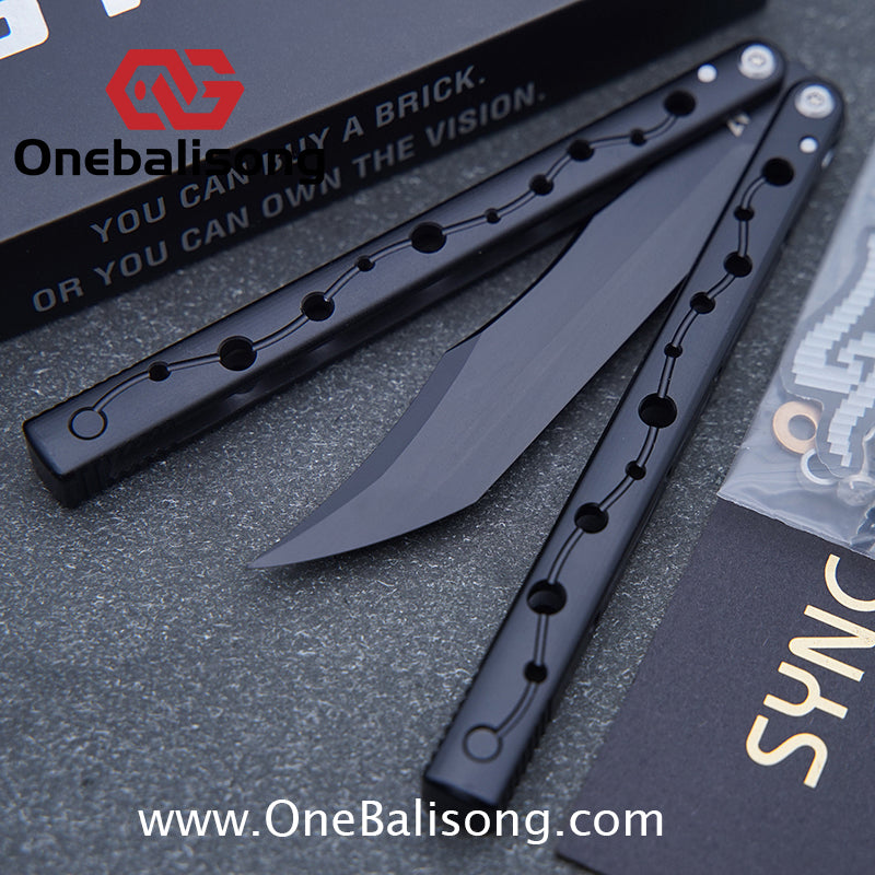 SYNC Ming Balisong Original 7075 Aluminum Alloy Handle Stainless Steel Blade Bushing