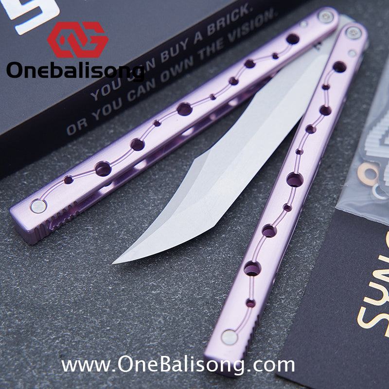 SYNC Ming Balisong Original 7075 Aluminum Alloy Handle Stainless Steel Blade Bushing