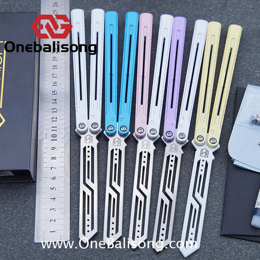 MXNIUM Skylark Balisong Aluminum Alloy Handle 9CR18MOV Stainless Steel Blade Bushing