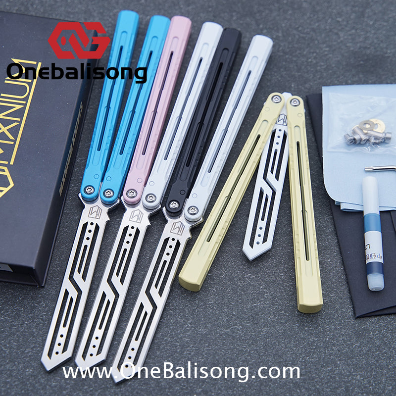 MXNIUM Skylark Balisong Aluminum Alloy Handle 9CR18MOV Stainless Steel Blade Bushing