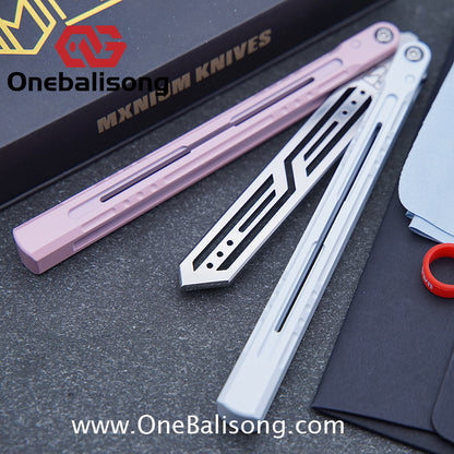 MXNIUM Skylark Balisong Aluminum Alloy Handle 9CR18MOV Stainless Steel Blade Bushing