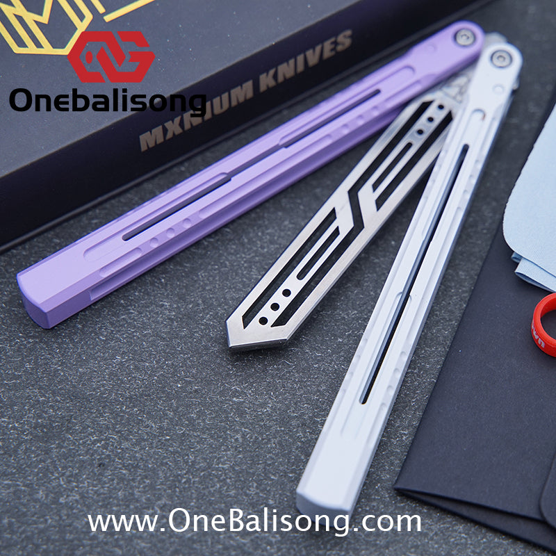 MXNIUM Skylark Balisong Aluminum Alloy Handle 9CR18MOV Stainless Steel Blade Bushing