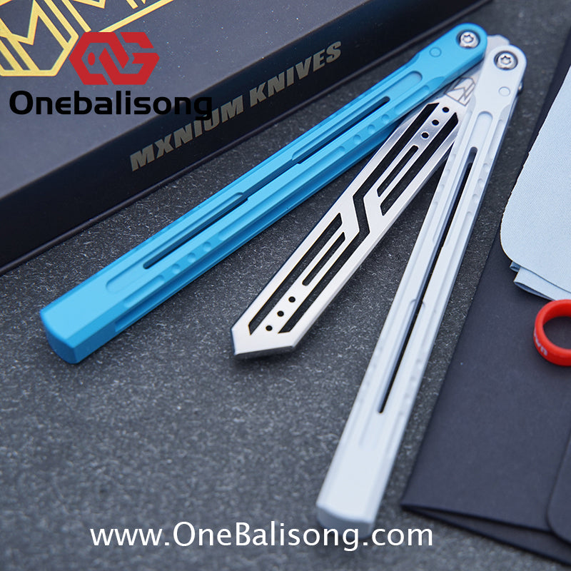 MXNIUM Skylark Balisong Aluminum Alloy Handle 9CR18MOV Stainless Steel Blade Bushing