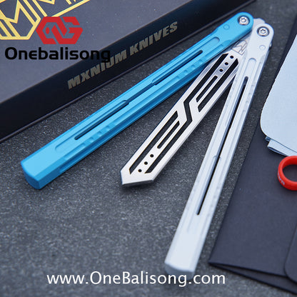 MXNIUM Skylark Balisong Aluminum Alloy Handle 9CR18MOV Stainless Steel Blade Bushing