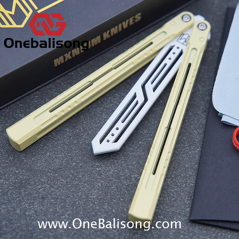MXNIUM Skylark Balisong Aluminum Alloy Handle 9CR18MOV Stainless Steel Blade Bushing