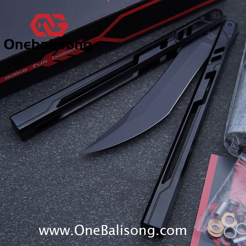 Once Alpha bone Balisong 7075 Aluminum Alloy Handle Stainless Steel Blade Bushings