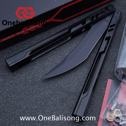 Once Alpha Bone Balisong 7075 Aluminum Alloy Handle Stainless Steel Blade Bushings