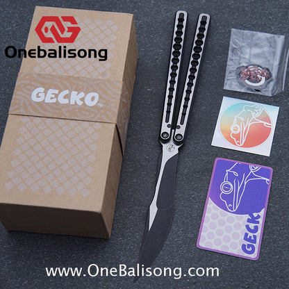 Gecko Viod Balisong Titanium Alloy Handle s35vn Stainless Steel Blade Bushing