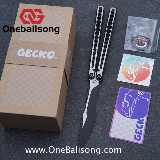 Gecko Viod Balisong Titanium Alloy Handle s35vn Stainless Steel Blade Bushing