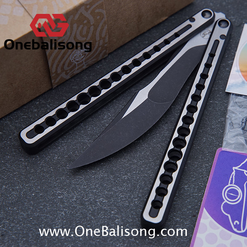Gecko Viod Balisong Titanium Alloy Handle s35vn Stainless Steel Blade Bushing