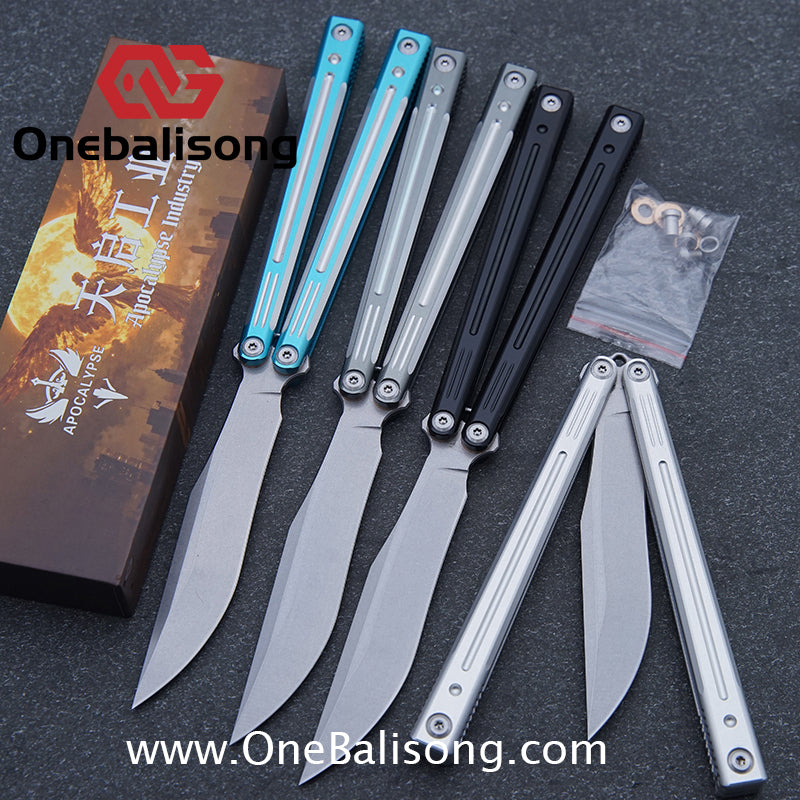 APOCALYPSE Tianqi Orion Balisong Clone 7075 Aluminum Alloy Handle Stainless Steel Blade Bushing