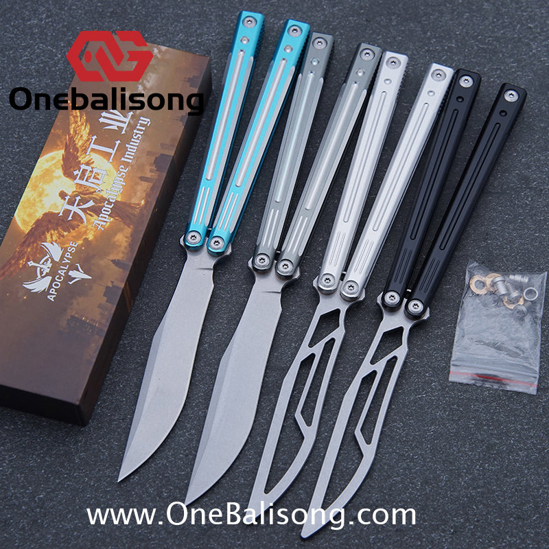 APOCALYPSE Tianqi Orion Balisong Clone 7075 Aluminum Alloy Handle Stainless Steel Blade Bushing