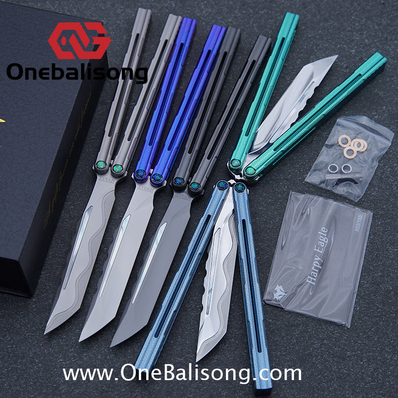 Harpy Eagle Original Balisong TC21 Titanium Alloy Handle M390 Stainless Steel Blade Bushing