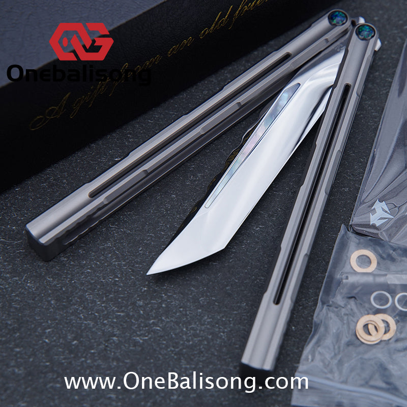 Harpy Eagle Original Balisong TC21 Titanium Alloy Handle M390 Stainless Steel Blade Bushing