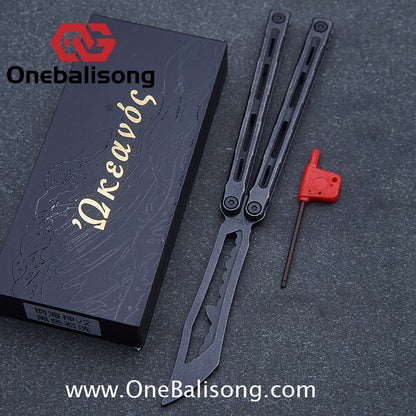 TITAN Oceanus V2 Balisong Stainless Steel+Coating Handle Stainless Steel Blade Bushings