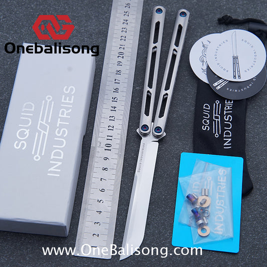 Blue River Tsunami Steel Screw Balisong Clone Tsunami V4 Titanium alloy handle VG10 blade Bushing