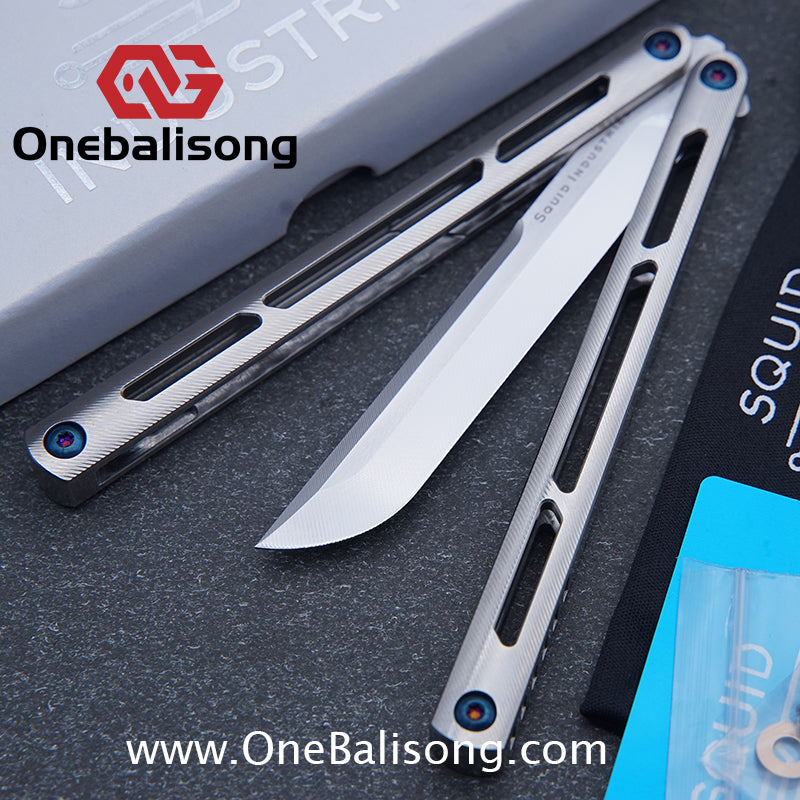 Blue River Tsunami Steel Screw Balisong Clone Tsunami V4 Titanium alloy handle VG10 blade Bushing
