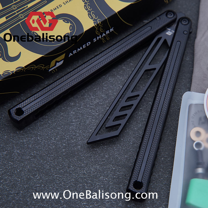ARMED SHARK Glide Kraken Version Balisong clone Seven series aluminum alloy handle stainless steel Trainer blade Bushings
