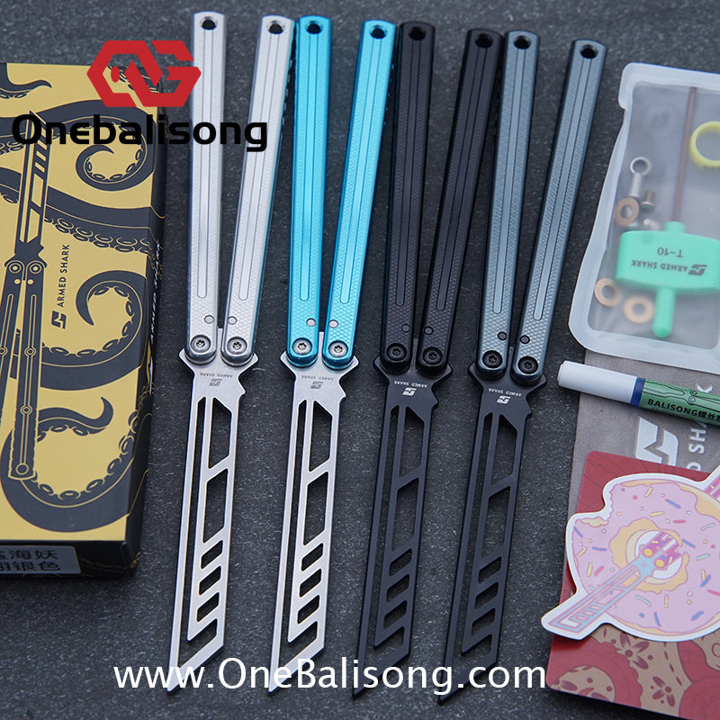 ARMED SHARK Glide Kraken Version Balisong clone Seven series aluminum alloy handle stainless steel Trainer blade Bushings