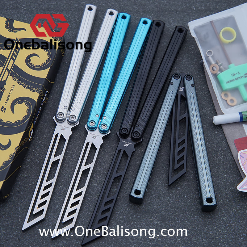 ARMED SHARK Glide Kraken Version Balisong clone Seven series aluminum alloy handle stainless steel Trainer blade Bushings