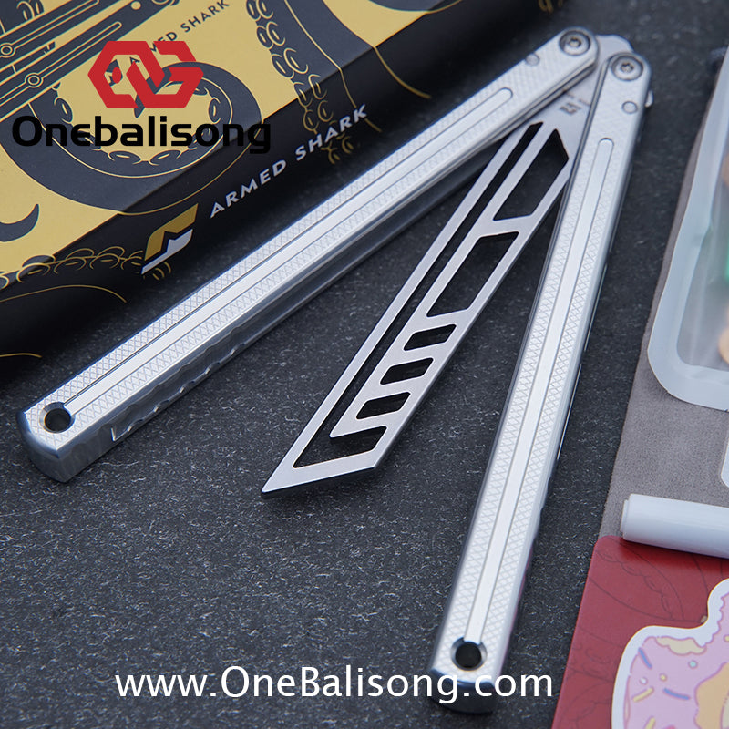 ARMED SHARK Glide Kraken Version Balisong clone Seven series aluminum alloy handle stainless steel Trainer blade Bushings