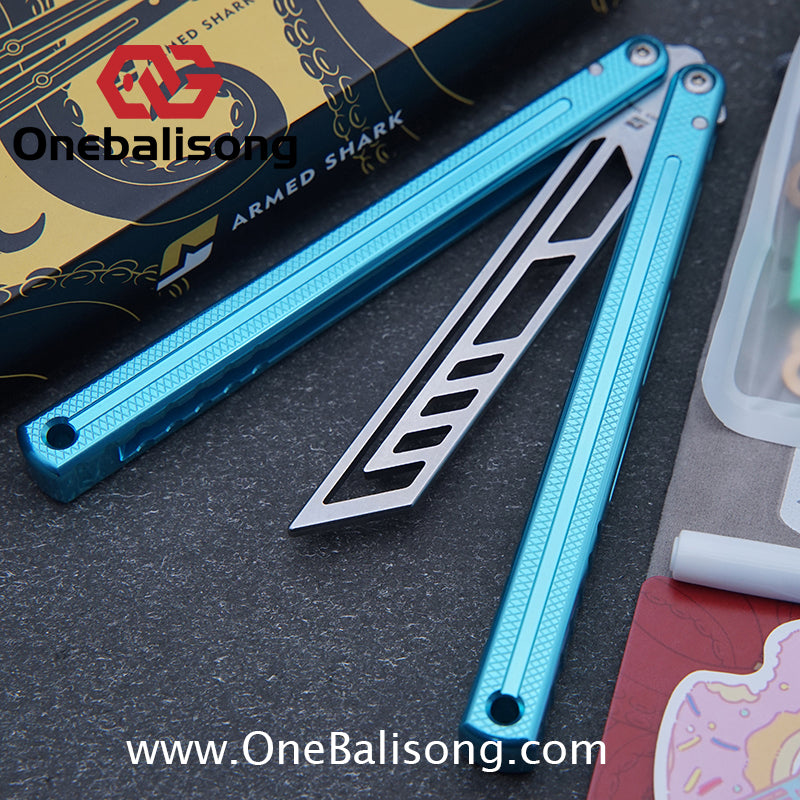 ARMED SHARK Glide Kraken Version Balisong clone Seven series aluminum alloy handle stainless steel Trainer blade Bushings