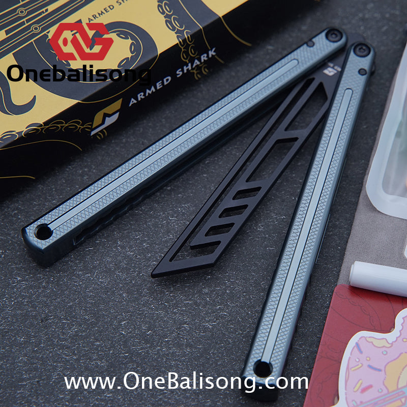 ARMED SHARK Glide Kraken Version Balisong clone Seven series aluminum alloy handle stainless steel Trainer blade Bushings
