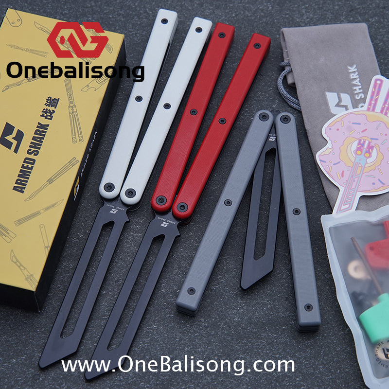 ARMED SHARK Bermuda Balisong 5CR15 Stainless Steel+G10 patch+G10 counterweight Bushings