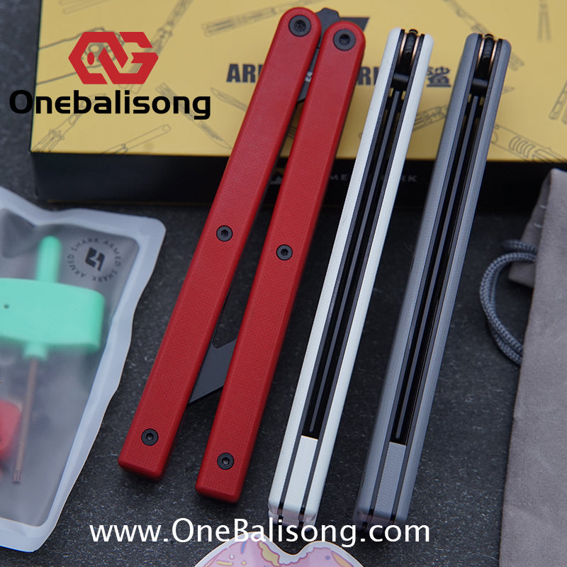 ARMED SHARK Bermuda Balisong 5CR15 Stainless Steel+G10 patch+G10 counterweight Bushings