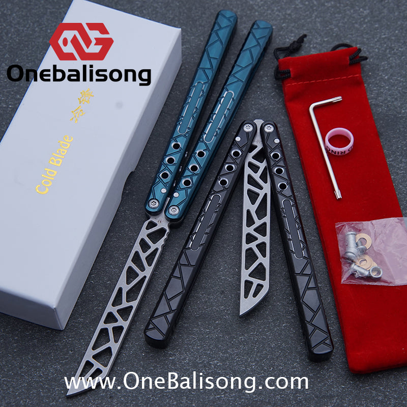 Cold Blade Concept Balisong 7075 Aluminum Alloy Handle 515R Sandblasted Stone Wash Stainless SteelBlade Bushing