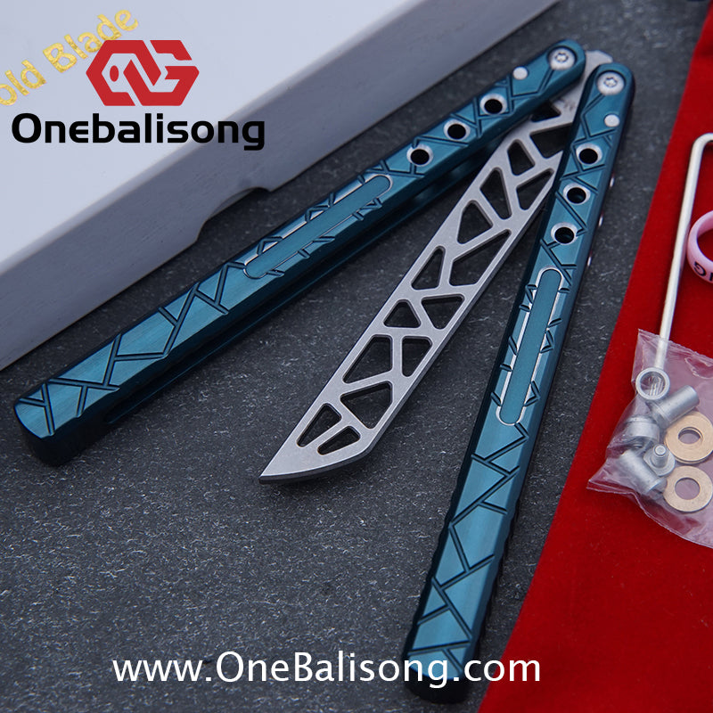 Cold Blade Concept Balisong 7075 Aluminum Alloy Handle 515R Sandblasted Stone Wash Stainless SteelBlade Bushing