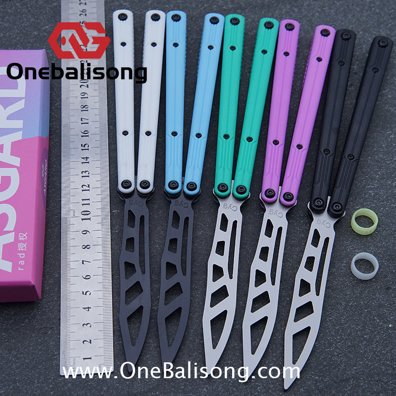 Asgard Steel Cygnus Balisong ABS Patch/Coating/Stainless Steel Handle Stainless Steel Blade Bushings
