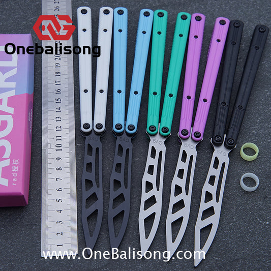 Asgard Steel Cygnus Balisong ABS Patch/Coating/Stainless Steel Handle Stainless Steel Blade Bushings