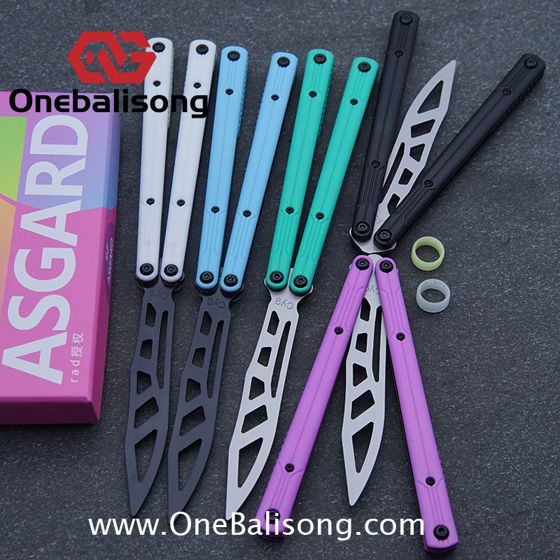 Asgard Steel Cygnus Balisong ABS Patch/Coating/Stainless Steel Handle Stainless Steel Blade Bushings