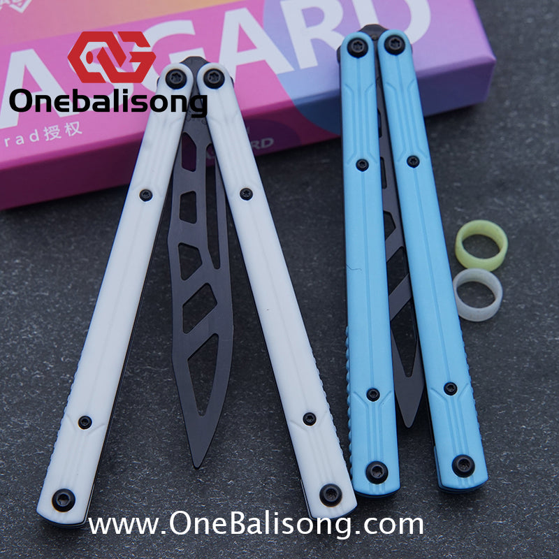 Asgard Steel Cygnus Balisong ABS Patch/Coating/Stainless Steel Handle Stainless Steel Blade Bushings