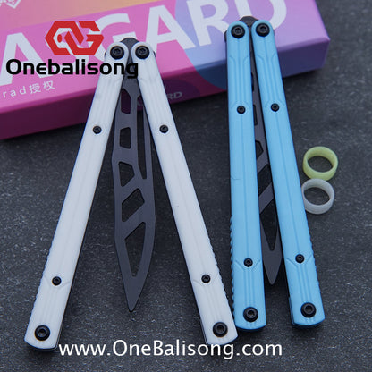 Asgard Steel Cygnus Balisong ABS Patch/Coating/Stainless Steel Handle Stainless Steel Blade Bushings