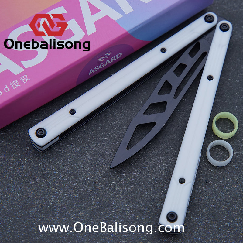 Asgard Steel Cygnus Balisong ABS Patch/Coating/Stainless Steel Handle Stainless Steel Blade Bushings