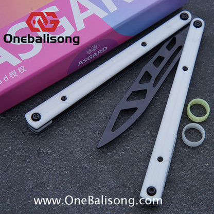 Asgard Steel Cygnus Balisong ABS Patch/Coating/Stainless Steel Handle Stainless Steel Blade Bushings
