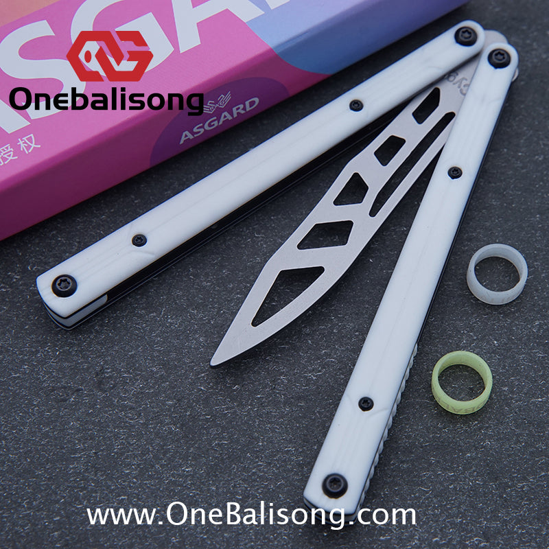 Asgard Steel Cygnus Balisong ABS Patch/Coating/Stainless Steel Handle Stainless Steel Blade Bushings