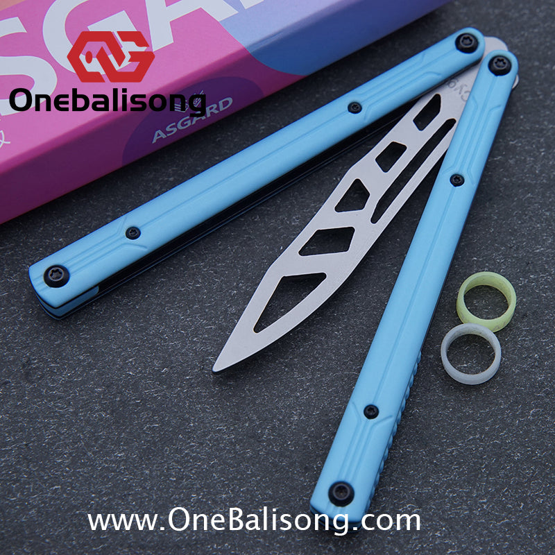 Asgard Steel Cygnus Balisong ABS Patch/Coating/Stainless Steel Handle Stainless Steel Blade Bushings