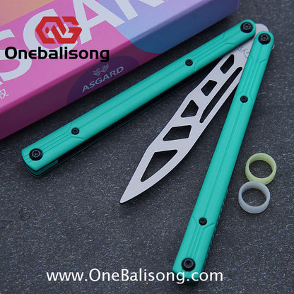 Asgard Steel Cygnus Balisong ABS Patch/Coating/Stainless Steel Handle Stainless Steel Blade Bushings