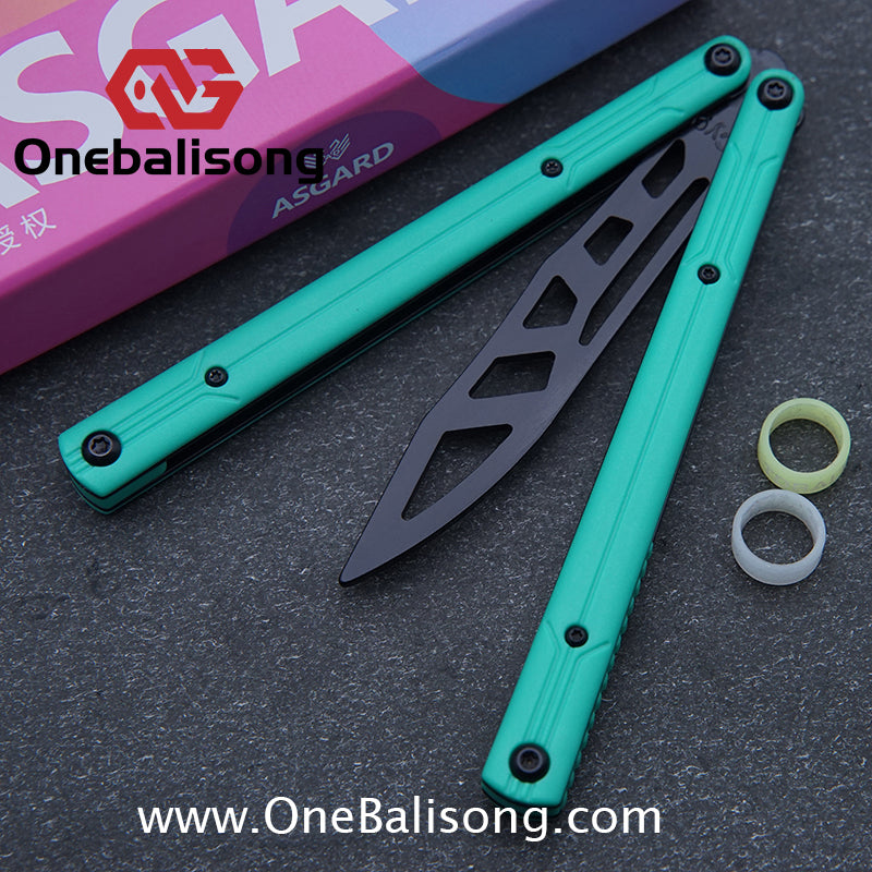 Asgard Steel Cygnus Balisong ABS Patch/Coating/Stainless Steel Handle Stainless Steel Blade Bushings