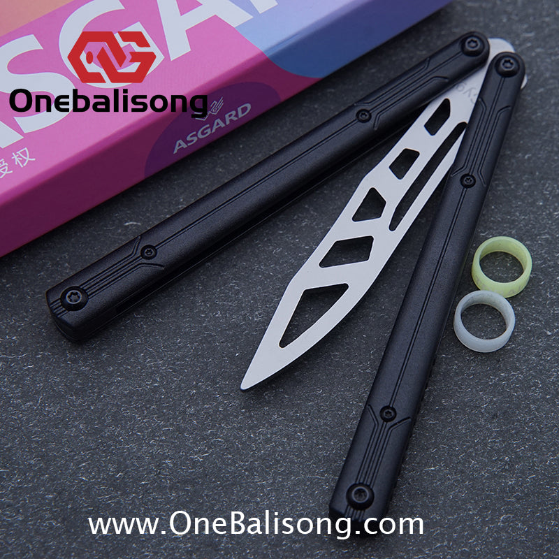 Asgard Steel Cygnus Balisong ABS Patch/Coating/Stainless Steel Handle Stainless Steel Blade Bushings