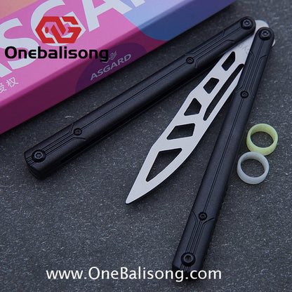 Asgard Steel Cygnus Balisong ABS Patch/Coating/Stainless Steel Handle Stainless Steel Blade Bushings