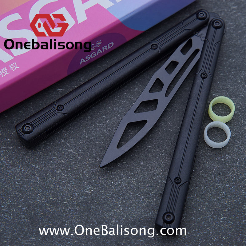 Asgard Steel Cygnus Balisong ABS Patch/Coating/Stainless Steel Handle Stainless Steel Blade Bushings